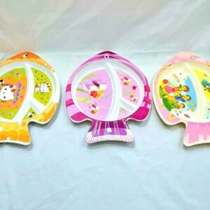 Fish Shape Baby Feeding Plate for Toddlers Multicolor BPA Free Divided Kids Meal Plate