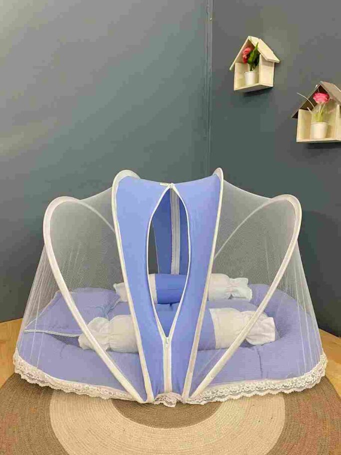 Muslin Fabric Baby Bedding Set SKY Colour Muslin Fabric Baby Bedding Set SKY Colour Soft Premium Baby Bedding for Newborn