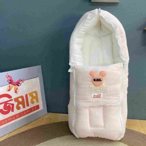 Muslin Safety Bed - Light Pink soft breathable baby safety sleeping nest for newborn infants