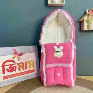Muslin Safety Bed Pink White soft breathable baby sleeping bed for newborn infant