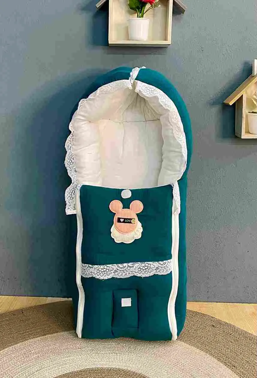Muslin Safety Bed – Pitti Color Premium Baby Safety Bed Muslin Safety Bed - Pitti Color Soft Breathable Baby Sleeping Nest for Newborn
