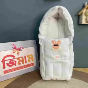 Muslin Safety Bed White Full soft breathable baby sleeping bed for newborn infants | মসলিন সেফটি বেড হোয়াইট ফুল নরম ও আরামদায়ক নবজাতকের বেবি স্লিপিং বেড