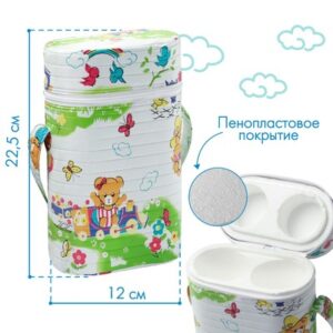 PVC double feeder warmer bag for keeping baby milk bottles warm