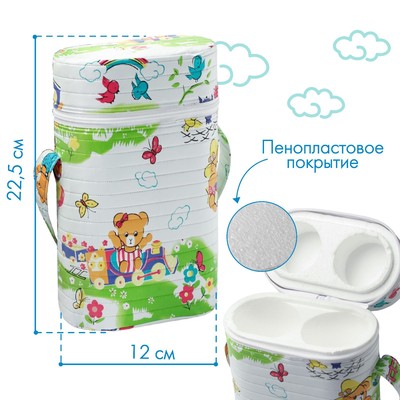PVC Double Feeder Warmer for Baby Bottles PVC double feeder warmer bag for keeping baby milk bottles warm