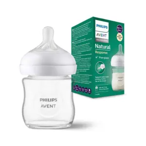 Philips AVENT Pure Glass Natural Response Feeding Bottle 120ml BPA Free Glass Baby Bottle