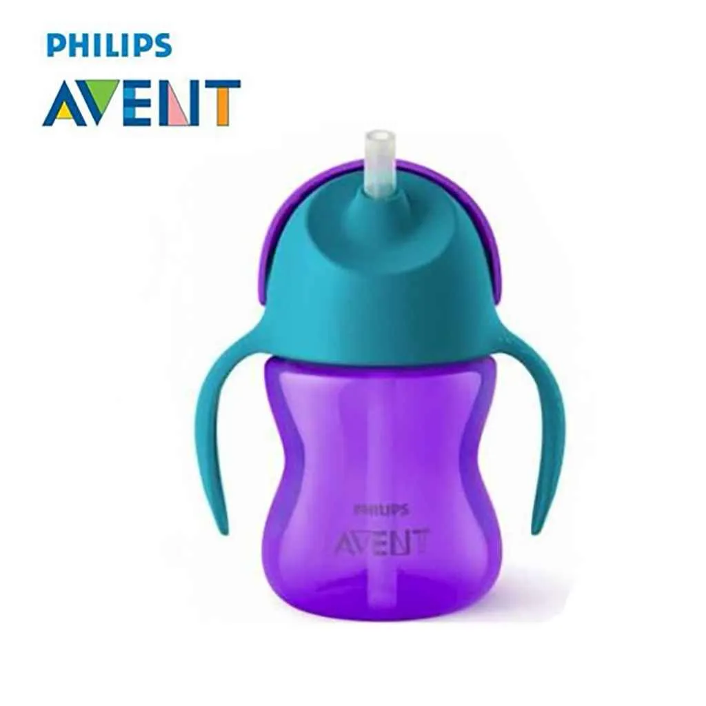 Philips Avent Bendy Straw Drinking Cup 200ml Purple Philips Avent Bendy Straw Drinking Cup 200ml Purple BPA Free Leak Proof Toddler Cup