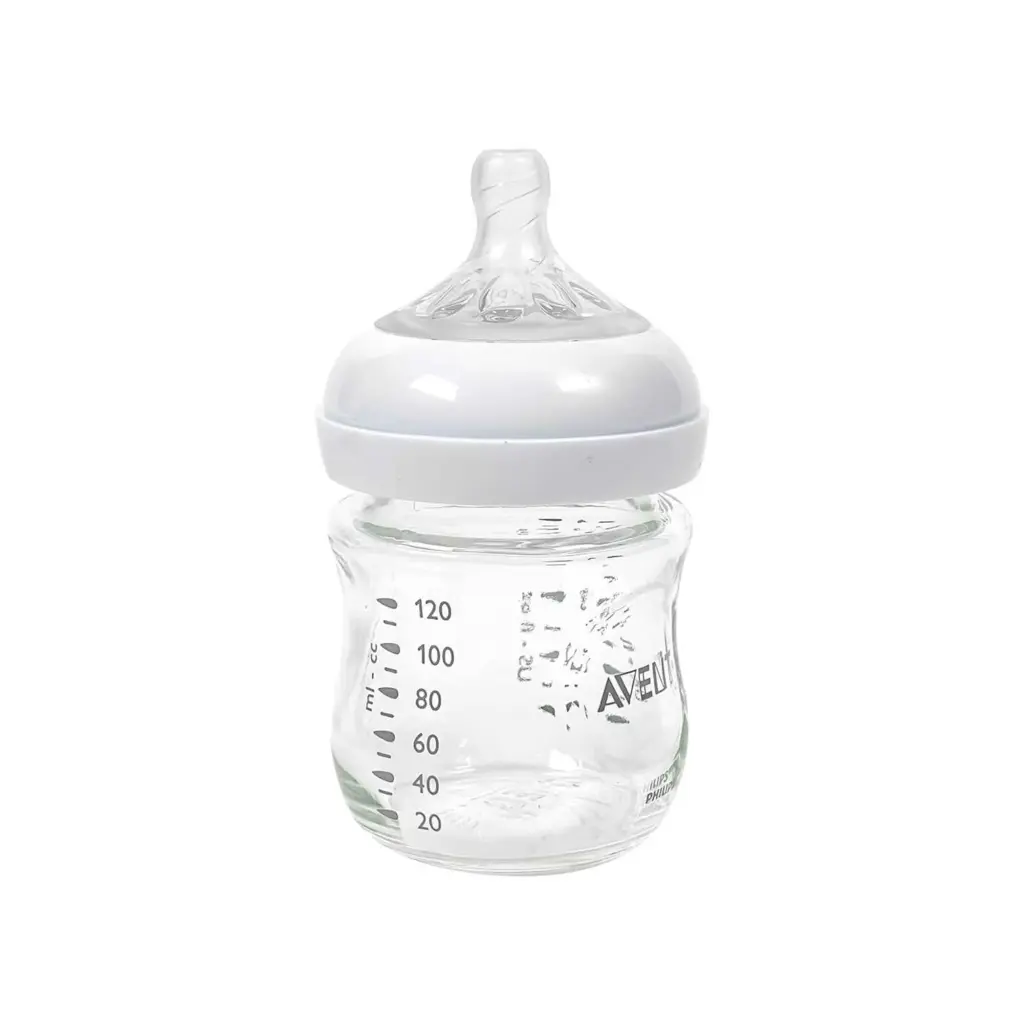 Philips Avent Natural Glass Feeding Bottle 120ml BPA Free Borosilicate Glass Baby Bottle with Natural Response Silicone Nipple