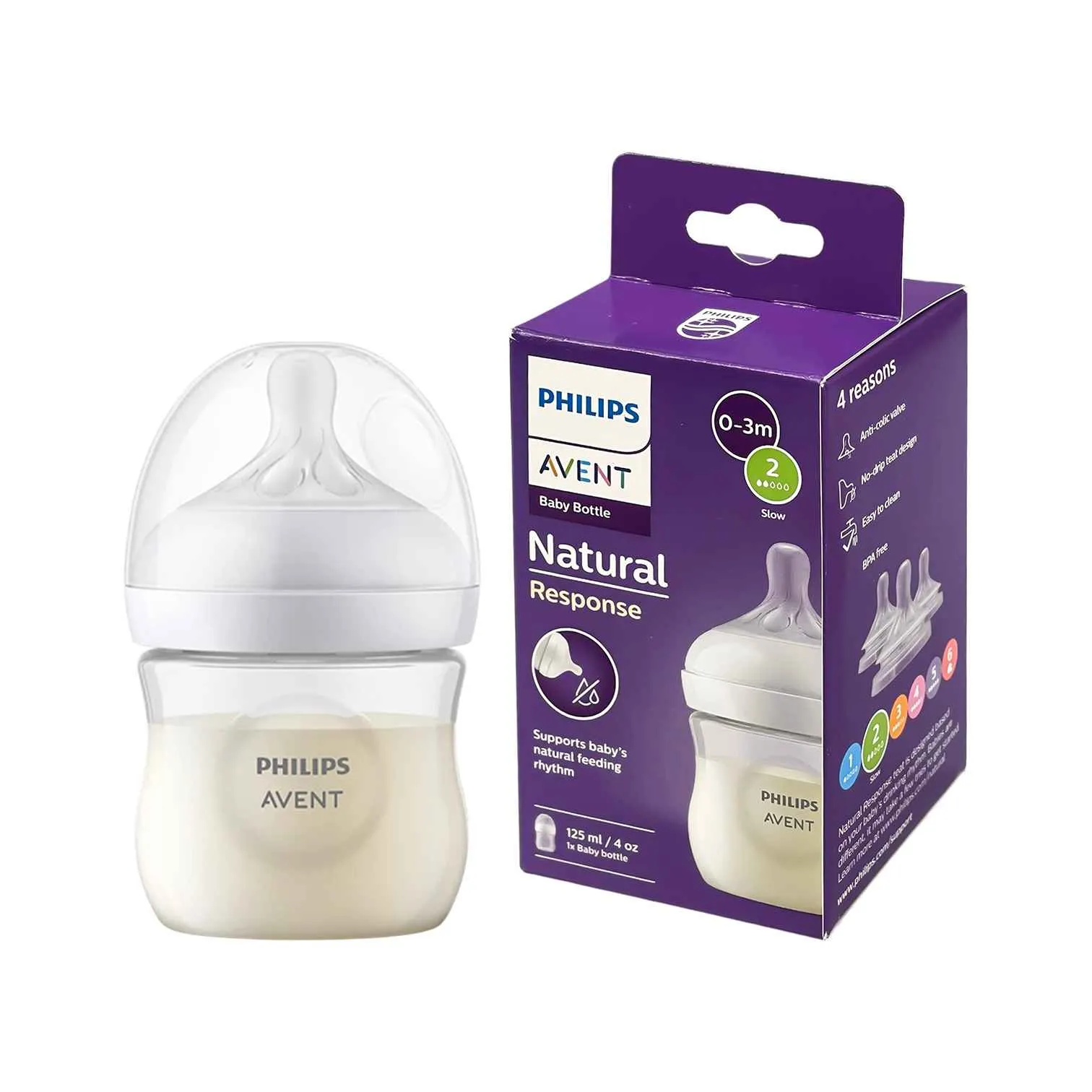 Philips Avent Natural Response Baby Feeding Bottle PP 125ml BPA Free Feeding Bottle Philips Avent Natural Response Baby Feeding Bottle PP 125ml BPA Free Anti Colic Baby Bottle
