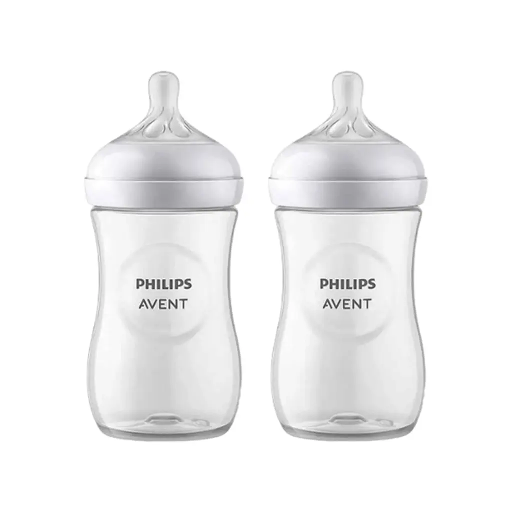 Philips Avent Natural Response Baby Feeding Bottle Wide Neck PP 260ml Twin Bottle Pack BPA Free Anti-Colic Baby Bottle