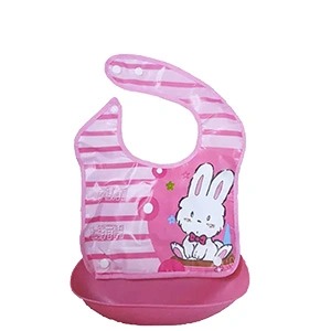 Silicone Baby Bibs with Food Catcher Random Color for Baby Feeding