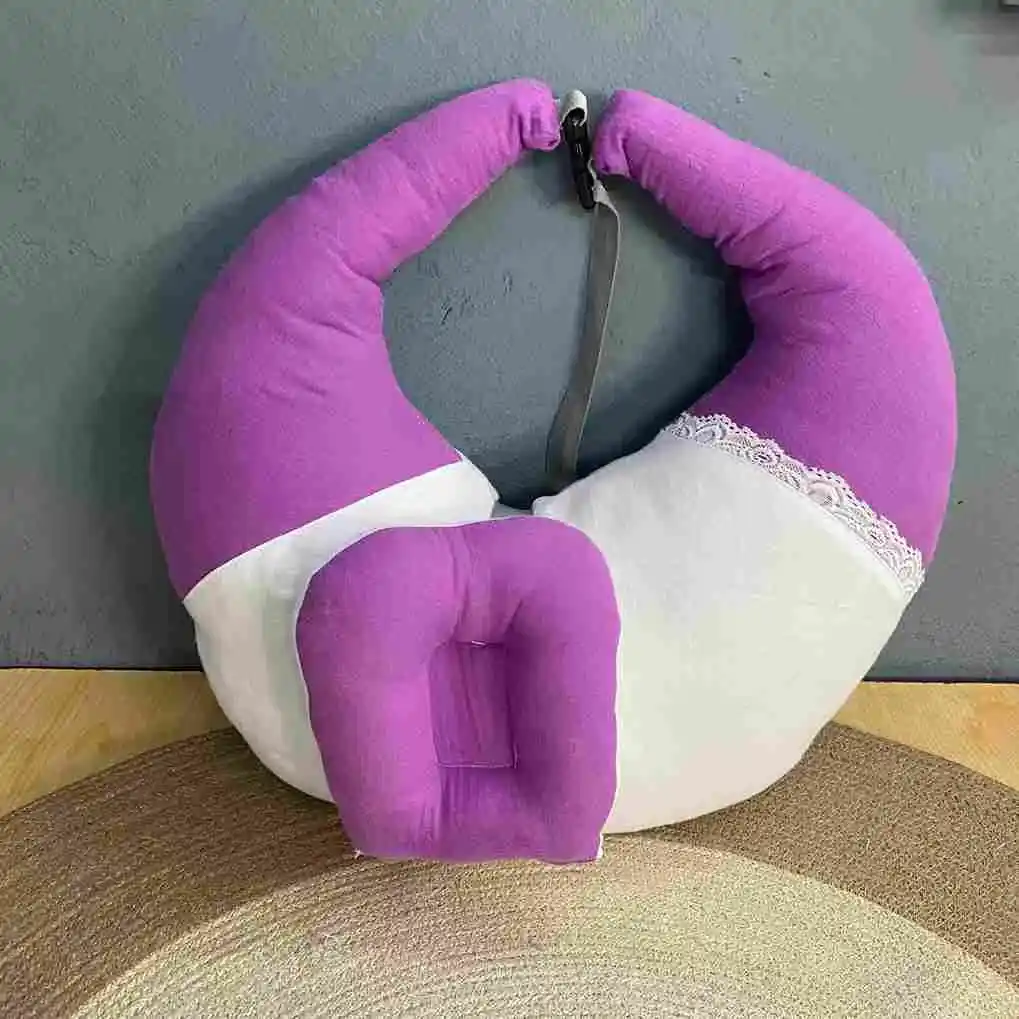 Xemum Muslin Nursing Pillow – Purple | Comfortable Baby Feeding Pillow Xemum Muslin Nursing Pillow Purple Soft Breastfeeding Support Pillow for Mother and Baby