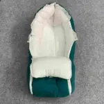 Muslin Safety Bed Green Color Soft Muslin Cotton Baby Sleeping Bed for Newborn