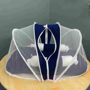 Xemum M-02 Navy Blue Shimul Tula Head Pillow with Muslin Cover