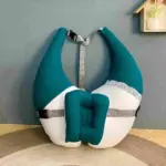 Xemum Muslin Nursing Pillow Green Color Soft Muslin Breastfeeding Support Pillow