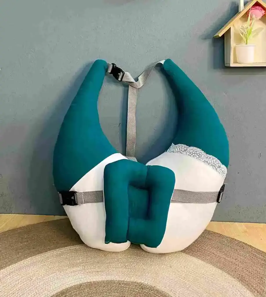 Xemum Muslin Nursing Pillow Green Color Soft Muslin Breastfeeding Support Pillow