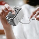 1-World+ Flow 4-Port Travel Charger With Built-In USB-C Cable 35W - Image 3