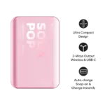 1-Power Pass 5000mAh Magnetic Wireless Charging Battery Pack - Image 2
