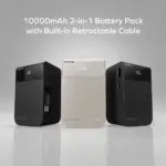 1-Pac Pass Mini⁺ 10000mAh 2in1 Battery Pack with Built-in Retractable Cable - Image 3