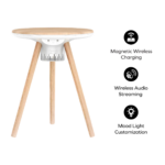 Cymbal Multifunctional Foldable Smart Table With Wireless Charging, Speakers, USB-C Ports, and LED Lighting Effects - Image 3