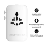 1-World² Pocket 25W 4-Port Dual AC Travel Adapter - Image 2