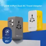 1-World² Pocket 25W 4-Port Dual AC Travel Adapter - Image 3