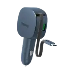 1-Move⁺ 2-Port Car Charger With Built-In Retractable Cable 60W - Image 2