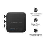 1-World² 2-Port USB-A and USB-C GaN Travel Charger 20W - Image 3