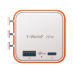 1-World² 2-Port USB-A and USB-C GaN Travel Charger 20W - Image 9